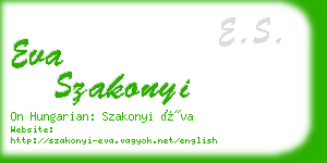 eva szakonyi business card